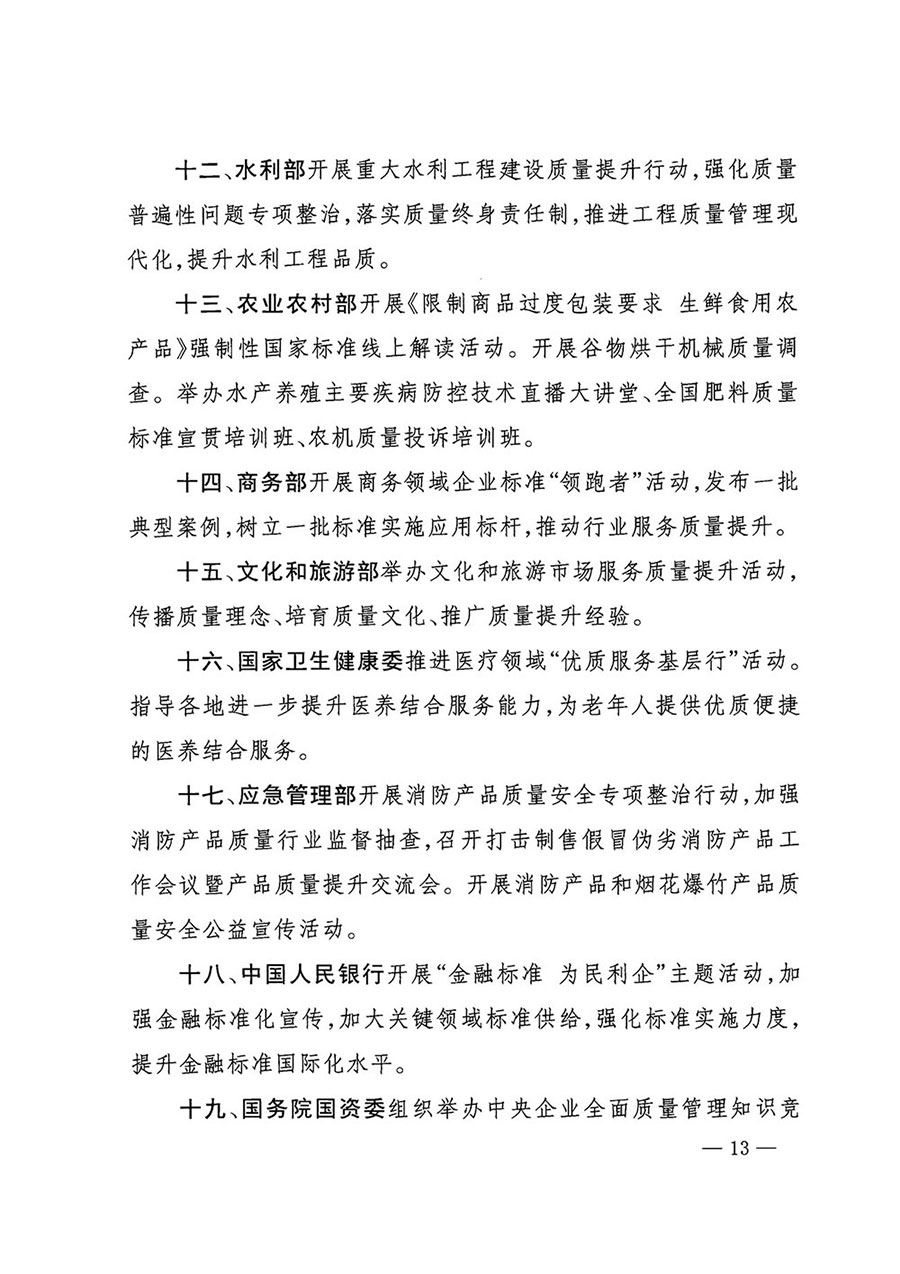 市場(chǎng)監(jiān)管總局等27個(gè)部門(mén)發(fā)布《關(guān)于開(kāi)展2024年全國(guó)&ldquo;質(zhì)量月&rdquo;活動(dòng)的通知》國(guó)市監(jiān)質(zhì)發(fā)〔2024〕74號(hào)